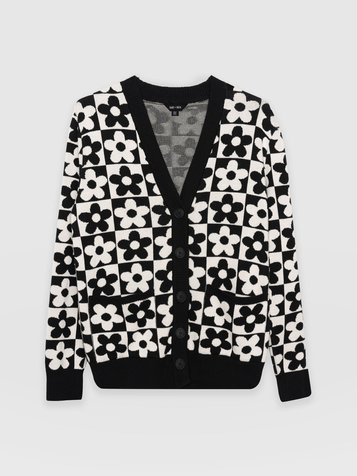 Eden Cardigan Monochrome Flower - Women's Cardigans | Saint + Sofia® EU
